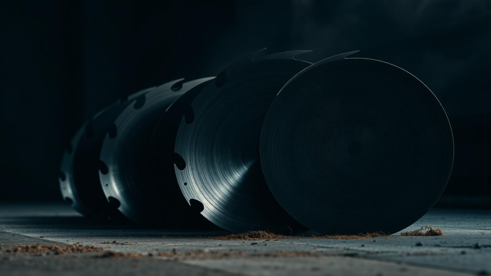 Row of tillage disc blades